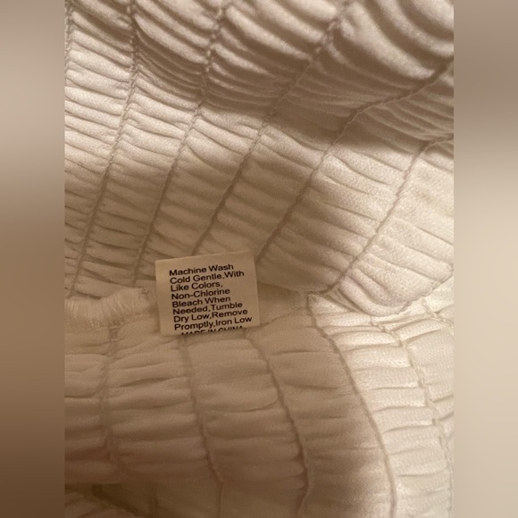 SHEIN Ruffle Trim Shirred Schiffy Dress- Eyelet Embroidery - Picture 10 of 11